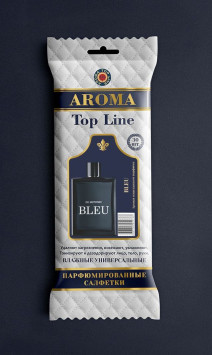 Парфюмированные салфетки большие AROMA Top Line BLEU (упак.30шт)