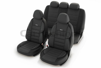 Чехлы  «GROSS»  Темн.Серый/Черный/Черный (твид  дублированный поролоном на сетке)