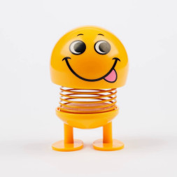 Игрушка на торпедо собачка смайлик пружина №6 (язык)