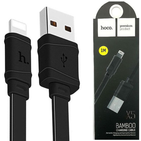 Кабель HOCO  USB - lightning  (1м)  черный X5