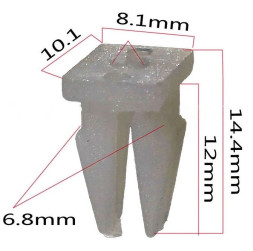 Клипсы  В=14,4 / Ш=10,1 мм.  (цена за упак. 10шт.)
