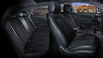 Комплект Накидок «CALIFORNIA PLUS» Чёрный/Чёрный/Чёрный (велюр премиум класса)