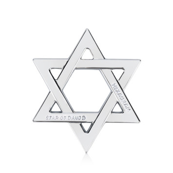 Наклейка 3D   Звезда Давида  Хром (8x5см)