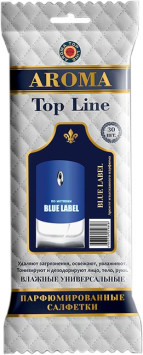 Парфюмированные салфетки большие AROMA Top Line Blue Label (упак.30шт)