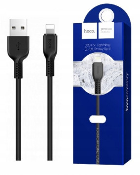 Кабель HOCO  USB - lightning  (2м)  черный X20-2