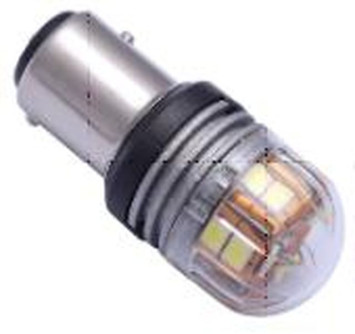 Маяк Cвет-од 12V T25/5 15 SMD (2835) BAY15d 360* SUPER WHITE (бл.2шт)