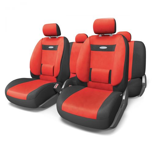 Набор чехлов Аutoprofi &quot;COMFORT&quot; полный к-т  &quot;черн./красный&quot; велюр,  11 предм.