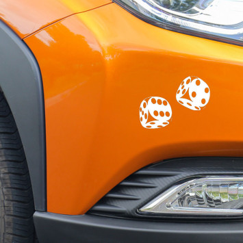 Наклейка &quot;Кости игральные &quot;   (13,4*13см)  Белый