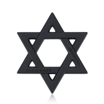 Наклейка 3D   Звезда Давида  Черный (8x5см)