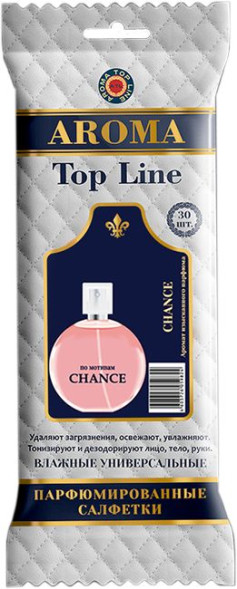 Парфюмированные салфетки  большие  AROMA Top Line   Chanel Chance  (упак.30шт)