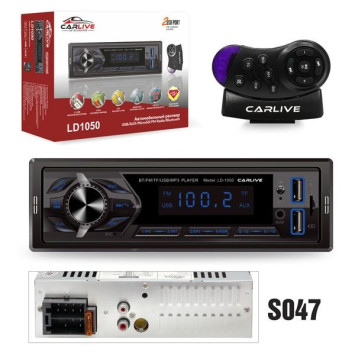 Автомагн.  CARLIVE LD1050 LED.2USB.BT.TF.FM.ISO.2RCA. с пультом