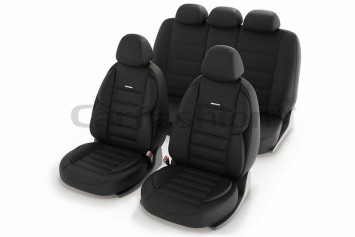 Чехлы  «GROSS»  Черный/Черный/Темн.Серый (твид  дублированный поролоном на сетке)