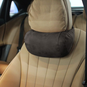 Подголовник-подушка  Carlife  алькантара (валик)  Черный