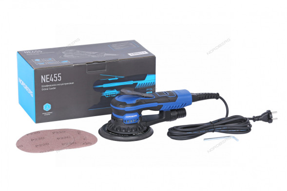 Эксцентриковая шлифмашина NORDBERG NE455 (ход 5 мм, диск 150 мм, 4000-10000 об/мин)