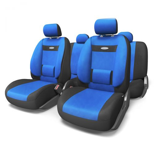 Набор чехлов Аutoprofi &quot;COMFORT&quot; полный к-т  &quot;черн./синий&quot; велюр,  11 предм.