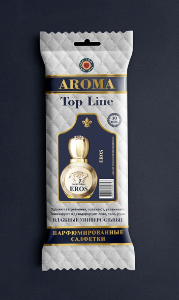 Парфюмированные салфетки  большие  AROMA Top Line   Eros pour famme  (упак.30шт)
