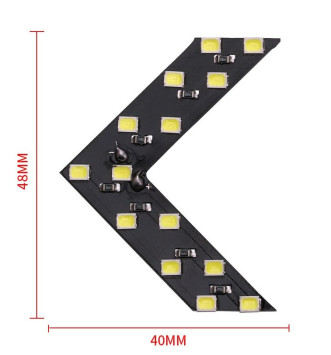Ходовые огни SOLAR стрелка, черный корпус 48*45мм красный