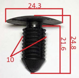 Клипсы  В=24,8 / Ш=24,3 мм.  (цена за упак. 10шт.)