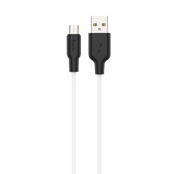 Кабель HOCO  USB - micro USB (1м)  белый-черный X21