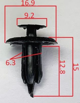 Клипсы  В=15 / Ш=16,9 мм.  (цена за упак. 10шт.)