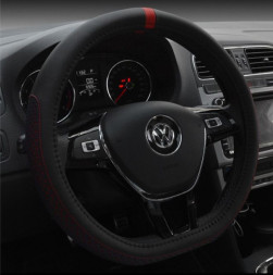 Оплетка на руль   D-образный  - М,  черно-красный