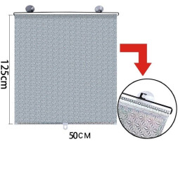 Шторки  солнцезащитные на ролете зеркальная  50х125 см., на присосках 1шт.