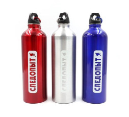 Бутылка питьевая "СЛЕДОПЫТ", алюминевая с карабином, 750 мл