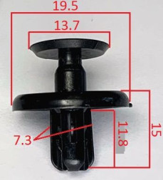 Клипсы  В=15 / Ш=19,5мм.  (цена за упак. 10шт.)