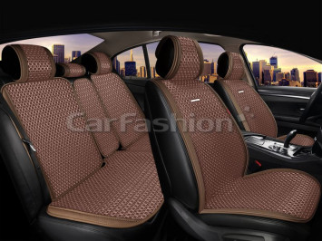 Комплект Накидок «BREEZE PLUS» Коричневый/Коричневый/Коричневый (искусственный шёлк/экокожа)