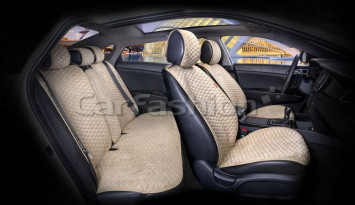 Комплект Накидок «CAPRI PRO PLUS» Бежевый/Бежевый/Бежевый (иск.замша)