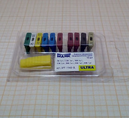 Предохранители флажковые "МАЯК" MAXI фл. цинк  5А-30А  (10шт) /  блистер с пинцетом