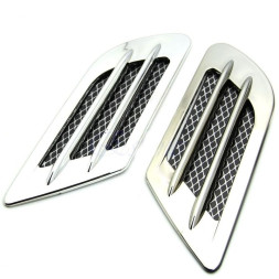 Накладки на кузов (муляжи воздухозаборника) "Carlife", хром (2 шт)