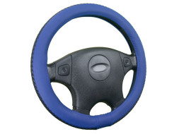 Оплетка на руль   CF  BRAID - М, Чёрный/Синий  (экокожа/плетение)
