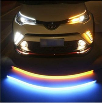 Лента сплошная, для фар  SOLAR  30*6мм  гибкие с повторителем поворота  2шт.