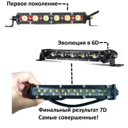 Фара Off Road   дальный свет 7D  54w (д-500мм, ш-43мм, в-35мм)