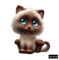 Наклейка "Котенок"  наружная  18x15см. Цветной
