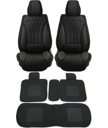 Комплект Накидок  Seintex  «Comfort Plus» Чёрный (жаккард/подушка под поясницу/боковая поддержка)