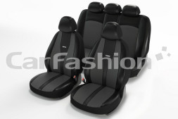 Чехлы  «MAJOR», Чёрный/Чёрный/Т.Серый  (Экокожа/жаккард)