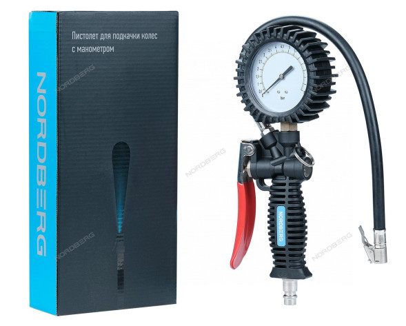 Пистолет для подкачки колес NORDBERG Ti61 с манометром 80 мм
