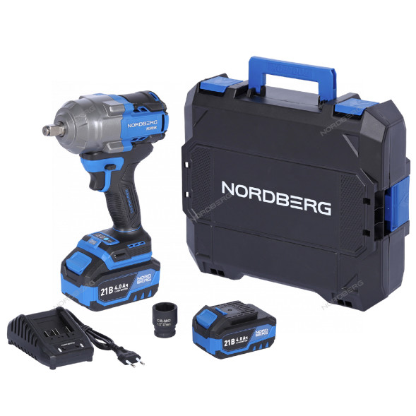 Аккумуляторный гайковерт NORDBERG NE805K (1/2&quot;, 21В, 1000Нм)