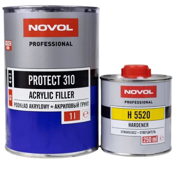 Грунт Novol Protect 310 4+1 черный 1л (толстый слой, прочный, высокая вязкость)
