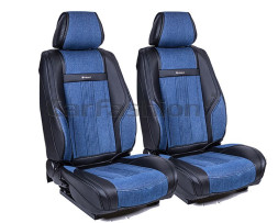 Накидки Фронт «JEANS» Синий/Черный/Черный (джинс/экокожа)