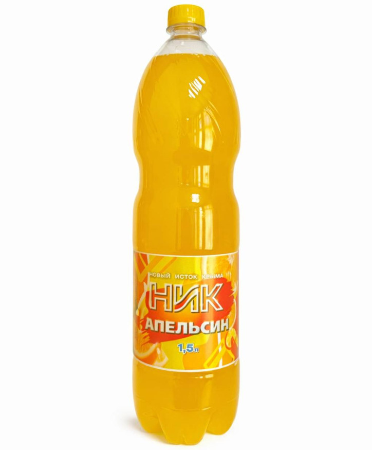 Напиток "НИК" без сахара, газированый со вкусом Апельсин 1,5л.