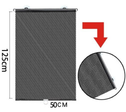 Шторки  солнцезащитные на ролете сетка  50х125 см., на присосках 1шт.