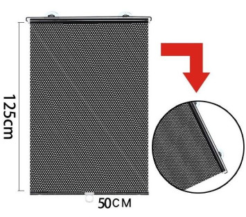 Шторки  солнцезащитные на ролете сетка  50х125 см., на присосках 1шт.