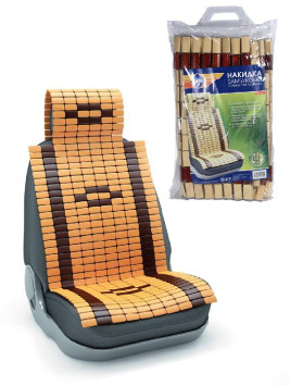 Накидка на сид. бамбуковая "Nova Bright" плоские пластины (на подголовник) бамбук (120х43см)