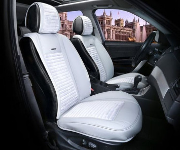 Накидки Фронт  «MADRID»  Серый/Серый/Серый  (велюр премиум класса/экокожа)