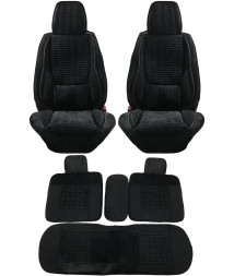 Комплект Накидок  Seintex  «Comfort» Чёрный (велюр/подушка под поясницу/боковая поддержка)