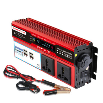 Преобраз. напряжения Carlife 12-220V 1000W, две розетки, 4 USB, вольтметр (пиковая 2000W)