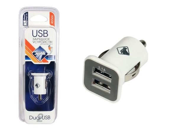 АЗУ  &quot;Nova Bright&quot;  2 USB-порта, 2100мА,  12/24В